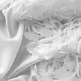 Firana biała z szyfonu zdobiona aplikacją 3D w róże 140x250 cm przelotki - ROSES8 - Eva Minge Eurofirany