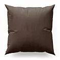 Poszewka szyta ciemnobrązowa z miękkiej półmatowej tkaniny welwetowej
