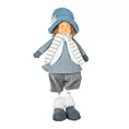 Stojąca świąteczna laleczka w niebieskim ubranku DOLL 21x13x40 cm Eurofirany