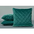Poduszka 50 x 50 cm ciemnoturkusowa pikowana we wzór karo z ozdobną wypustką na brzegach VELVET 28 Eurofirany