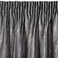 Zasłona grafitowa zdobiona lśniącym przecieranym wzorem z welwetu 140x270 taśma ESTEL Eurofirany