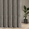 Zasłona szyta na taśmie 5 cm szara z tkaniny o szenilowej strukturze