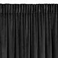 Zasłona czarna zdobiona falbanami i lśniącymi akcentami z welwetu 140x270 cm przelotka CARLI Eurofirany