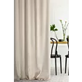 Zasłona szyta na taśmie fala ENYA ciemnokremowa z miękkiej półmatowej tkaniny welwetowej