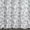 Zasłona szyta na taśmie fala biało popielata z miękkiej tkaniny z nadrukiem w botaniczny wzór