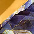 Pościel 160X200 cm bawełniana kolor fioletowy, musztardowy z geometrycznym wzorem w ozdobnym pudełku VITRAGE Eurofirany