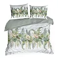 Pościel 220x200 cm bawełniana kolor biały, zielony z wzorem roślinnym SPRING 30 Eurofirany