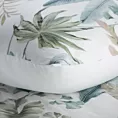 Pościel 220x200 cm z satyny bawełnianej kolor biały, zielony z botanicznym wzorem SPRING 52 Eurofirany