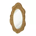 Lustro w ceramicznej złotej ramie z wytłoczeniami Eurofirany