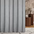 Zasłona szyta na flexach stalowo popielata z dwustronnej tkaniny zaciemniającej 100% blackout, o strukturze weluru