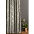 Zasłona szyta na przelotkach beżowo złocista z tkaniny welwetowej ze złotym marmurkowym nadrukiem