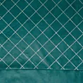 Zasłona turkusowo, srebrna z ozdobnym pasem z geometrycznym nadrukiem w górnej części z welwetu 140x250 cm przelotka HAZEL Eurofirany