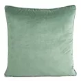 Poszewka na poduszkę 60x60 cm welwetowa o delikatnym połysku z ozdobną lamówką ciemnomiętowa GAJA 2 Eurofirany