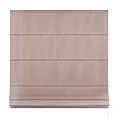 Roleta rzymska pudrowo różowa z miękkiej tkaniny o naturalnym splocie w stylu ekologicznym