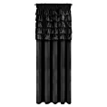 Zasłona czarna zdobiona falbanami z welwetu 140x270 cm taśma AURA Eurofirany