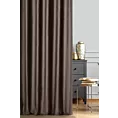 Zasłona szyta na taśmie fala ciemnobrązowa z miękkiej półmatowej tkaniny welwetowej