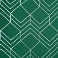 Zasłona zielono, srebrna zaciemniająca ze wzorem geometrycznym 140x250 przelotka POLI Design 91 Eurofirany