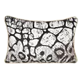 Poszewka 30 x 45 cm welwetowa czarno, biała z designerskim nadrukiem i wypustką na brzegach EWA MINGE Eurofirany