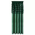 Zasłona ciemnozielona zdobiona falbanami z welwetu 140x270 cm taśma AURA Eurofirany
