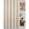 Zasłona szyta na przelotkach beżowa z tkaniny o szenilowej strukturze