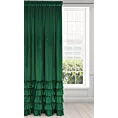 Zasłona ciemnozielona z welwetu zdobiona falbanami 140x270 cm taśma CHARLOTTE Eurofirany