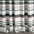 Zasłona szyta na taśmie fala MAINCY popielata z tkaniny bawełnianej w kolorowe pasy