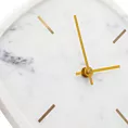 Dekoracyjny zegar stołowy zdobiony marmurowym wzorem Eurofirany