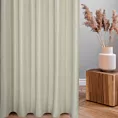 Zasłona szyta na taśmie fala kremowa z miękkiej tkaniny welwetowej z efektem kreszowania, wykończona obciążnikiem
