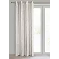 Zasłona biało, złota z aksamitnego welwetu zdobiona przecieranym nadrukiem 140x250 cm przelotka - ARNITA Eurofirany
