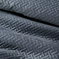 Narzuta welwetowa grafitowa 200x220 cm pikowana metodą hot press wzór geometryczny LUIZ Eurofirany