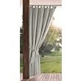 Zasłona srebrna z wodoodpornej tkaniny idealna do ogrodu i na taras 155x220 cm szelki/rzep GARDEN Eurofirany