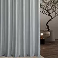 Zasłona szyta na flexach srebrna z tkaniny z mieszanką lnu i wiskozy, w stylu eko, z delikatnym połyskiem