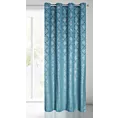 Zasłona niebieska z wytłaczanym wzorem, welwetowa 140x250 cm przelotka ARETA Eurofirany