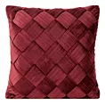 Poszewka na poduszkę 45x45 cm welwetowa z efektownym przeplataniem bordowa SONIA Eurofirany