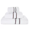 Ręcznik do rąk 30x50 cm bawełniany kolor biały w kontrastujące pasy 500 g/m2 DINA Eurofirany