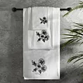 Zestaw ręczników bawełnianych 3 szt kolor biały, czarny z haftem kwiatów 400 g/m2 MELANI Eurofirany