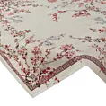 Obrus naturalno, różowy 100x100 cm THAI gobelinowy zdobiony motywem inspirowanym japońskim kwiatem wiśni