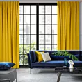 Zasłona musztardowa z matowego welwetu 140x300 cm taśma imintująca flex MADLEN Eurofirany
