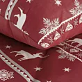 Pościel świąteczna 160x200 cm z bawełny ranforce, kolor czerwony, biały zdobiona nadrukiem w stylu skandynawskim OSLO Eurofirany