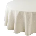 Obrus okrągły kremowy średnica 150 cm INES 12 z przetykaną błyszczącą nicią