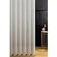 Firana szyta na taśmie 8 cm kremowa prążkowana, wykończona obciążnikiem
