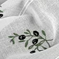 Tkanina firanowa zazdrostka zdobiona haftem gałązki oliwnej Eurofirany
