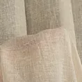 Firana szyta na taśmie 5 cm beżowa z delikatnej w dotyku etaminy w stylu eko z efektem kreszowania, wykończona obciążnikiem