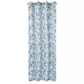 Zasłona biała w niebieskie liście 140x250 cm przelotka ROSALI Eurofirany