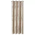 Zasłona beżowo, złota z błyszczącym nadrukiem z welwetu 140x250 cm przelotka - IDALIA Eurofirany