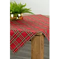 Obrus na stół czerwony 85x85 cm gobelinowy LOOK świąteczny w kratę