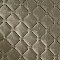 Narzuta welwetowa ciemnobeżowa 200x220 cm pikowana w geometryczny wzór metodą hot press DIMON Eurofirany