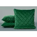 Poduszka 50 x 50 cm ciemnozielona pikowana we wzór karo z ozdobną wypustką na brzegach VELVET 28 Eurofirany