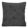 Poszewka na poduszkę 45x45 cm z miękkiego pluszu zdobiona wypukłym wzorem stalowa CARO DESIGN 93 Eurofirany