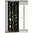 Zasłona czarno, złocista zdobiona nadrukiem marmurku 140x250 cm przelotka LANI Eurofirany